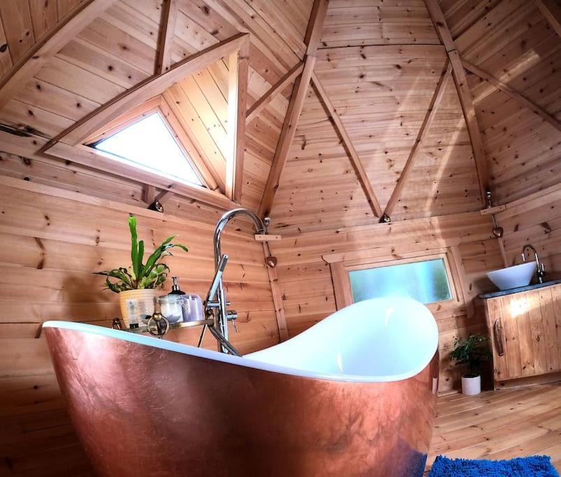 Romantic Treehouse With Hot Tub & Bbq Lodge Praze an Beeble Экстерьер фото